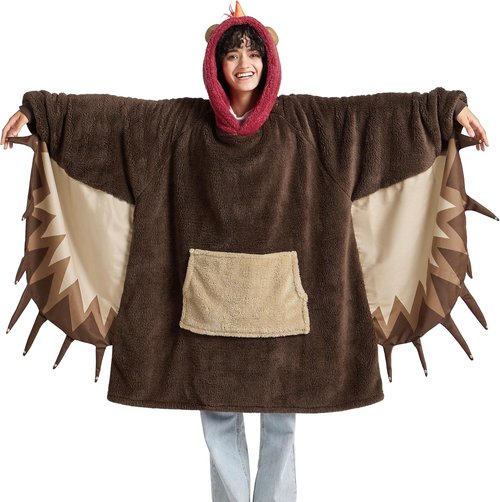 Bedsure Hoodie Blanket - Wearable Shaggy Sherpa Blanket with Sleeves & Pockets | Cozy Turkey Costume, One Size