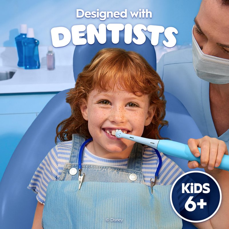 Oral-B iO Kids Rechargeable Electric Toothbrush, Stitch with 1 Brush Head - Automatic Pressure Sensor - 3 Cleaning Settings - 2 Min Music Timer - 28 Day Battery Life
