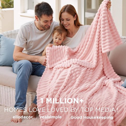 Bedsure GentleSoft Pink Throw Blanket - Cozy Fleece for Women | Perfect Gift for Teen Girls, 50x60 Inches