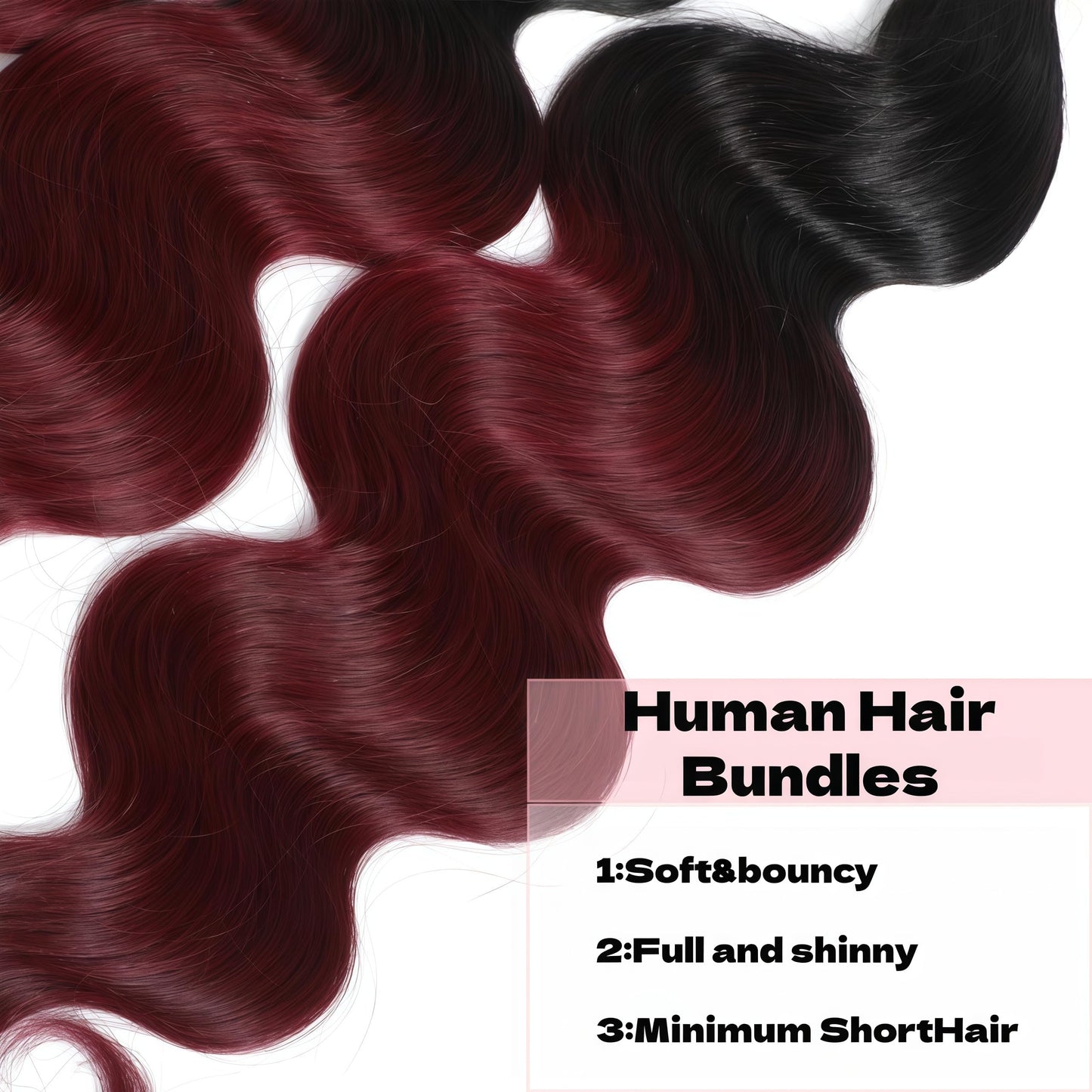 KODRHAR T1B/99J Bundles Human Hair 8 10 12 Inch Burgundy Bundles Human Hair Body Wave Raw Brazilian Virgin Remy Quick Weave for Black Women