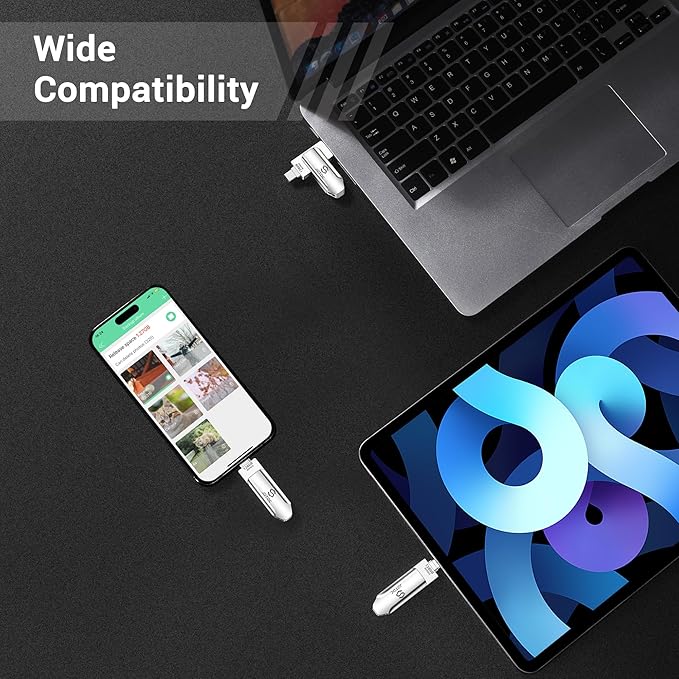 512GB Photo-Stick-iPhone-17/16/15-Flash-Drive iPhone USB C Memory Stick One-Click Backup Photos Videos & Contacts Secure-External-Storage-iPad-Photo-Backup-Thumb-Drive Android-Photo-Storage-Stick