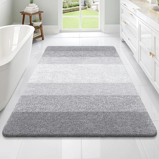 OLANLY Large Bathroom Rugs - Extra Soft Microfiber Mat 70x46 | Quick Dry & Washable, Light Grey