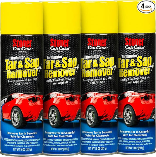 Stoner Car Care 91154-4PK Tarminator Tar, Sap, and Asphalt Remover â Fast Acting Tar and Sap Remover for Cars â Clear Coat Safe Auto Cleaner for Paint, Chrome and Wheels â 10 oz (Pack of 4)