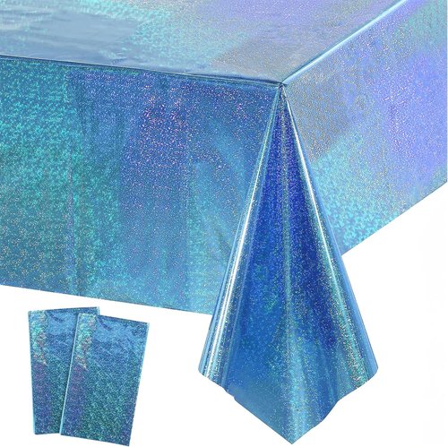 GREATRIL Blue Table Cover - Rectangle Tablecloth for Frozen & Ocean Theme Parties | 54" x 108" - 2 Packs