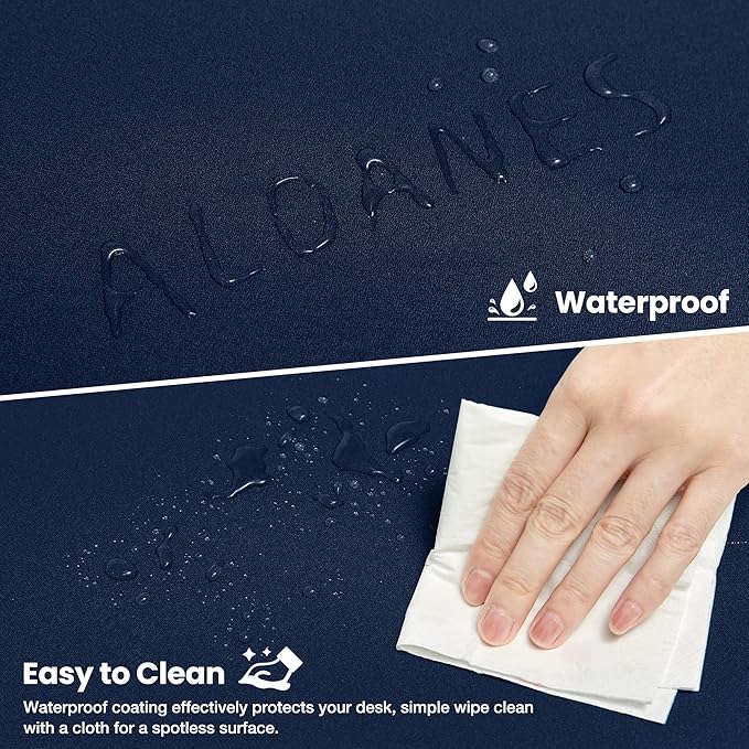 ALOANES Waterproof Mouse Pad with Durable Stitched Edge, Gaming Keyboard, Non-Slip Rubber Base Mouse Mat, Desk pad for Gamer, Office& Home, Dark Blue Mousepad Large(27.6"x11.8"x0.12")
