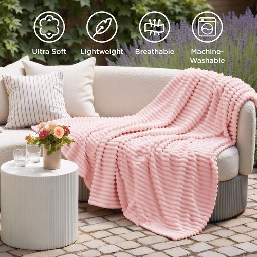 Bedsure GentleSoft Pink Throw Blanket - Cozy Fleece for Women | Perfect Gift for Teen Girls, 50x60 Inches