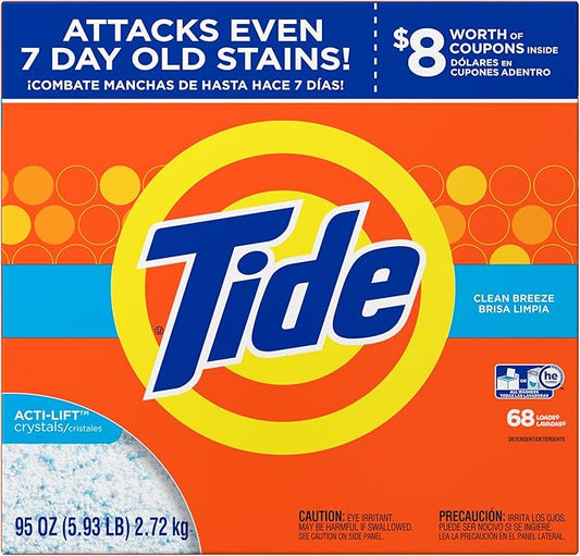 Tide Clean Breeze HE Turbo Powder Laundry Detergent, 68 Loads, 95 Oz