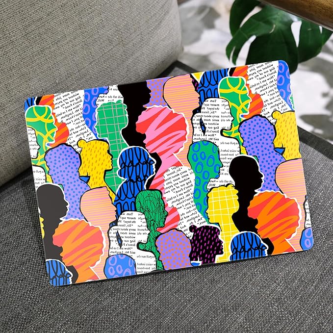 MEEgoodo for M5/M4/M3/M2 MacBook Air 15 inch Case 2026 2025 2024 2023, Case Fit Model (A3448/A3241/A3114/A2941) for MacBook Air 15.3 inch, Diverse People Abstract Art