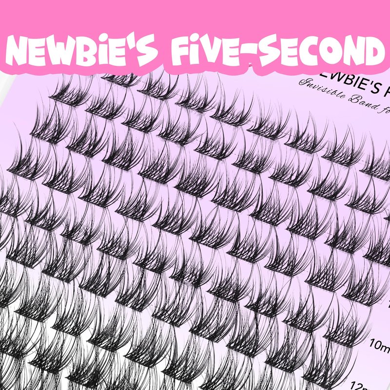 VEYESBEAUTY Lash Clusters Individual Eyelash Extensions Thin & Invisible Band DIY False Eyelashes for Self-application Newbie's Five-Second Series Wispy Lash Tray, LuxeBold 8-16mm Mixed Length