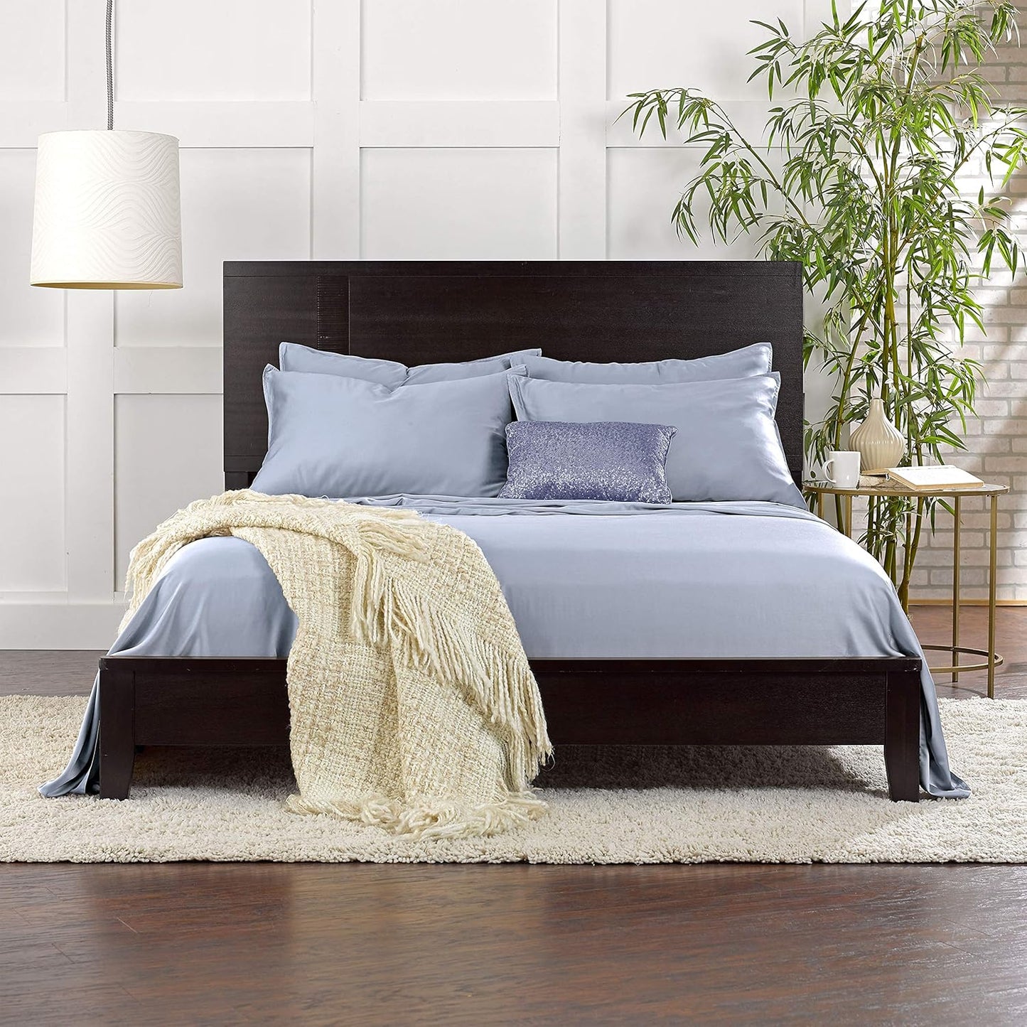 Pure Bamboo California King Sheets - 100% Organic Viscose Bed Set, Soft & Cooling | Sterling Blue