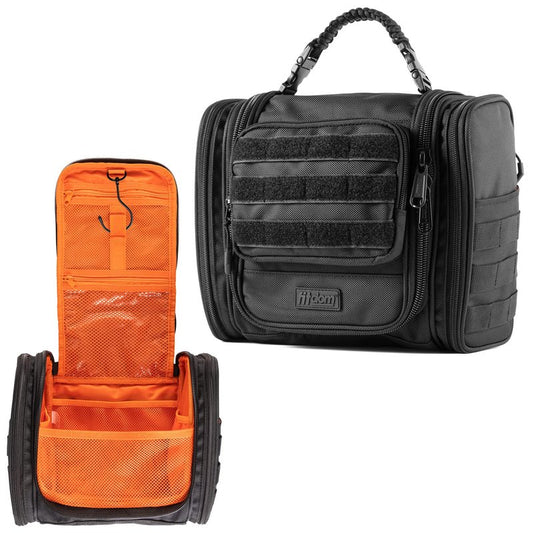 Fitdom Tactical Hanging Toiletry Bag Dopp Kit For Men & Women. Perfect For Travel & Storage for Cosmetic, Clipper, Toothbrush, Shower, Shaving & Grooming Care. Best Overnight Toiletries Organizer Case