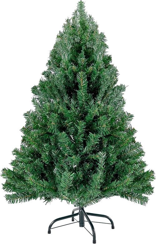 Canadian Fir 4ft Green Christmas Tree - Premium Hinged Artificial Holiday Décor with 320 Tips & Metal Stand