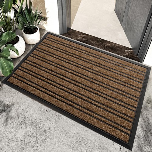BEHERO Outdoor Door Mat - Extra Durable Heavy Duty Welcome Mat | Non-Slip Waterproof, 30.5"x17", Beige Brown