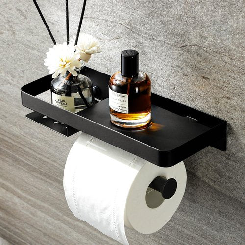 Decor Toilet Paper Holder - Small Bathroom Decoration Holder Toilet Air Freshener, Small Bathroom Accessories, Matte Black