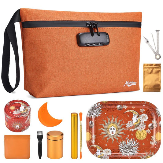 MAICHENG Storage Bag with Combination Lock Large Cosmetic Organizer Container Medicine Lock Case with Accessories
