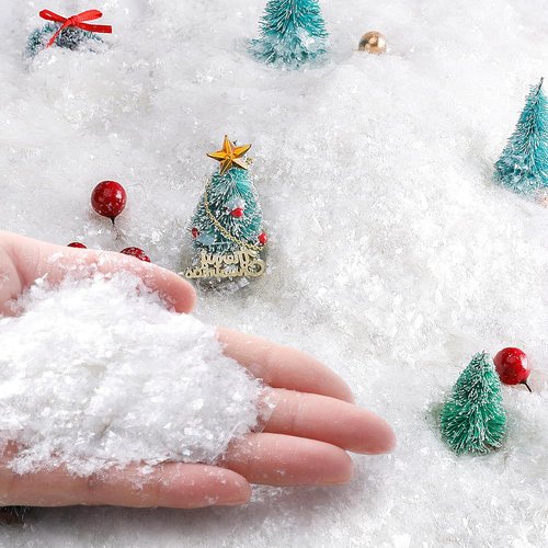 Christmas Fake Snow by Twinkles - Sparkling Artificial Flake Decoration | 10oz White Snow Powder for DIY Crafts