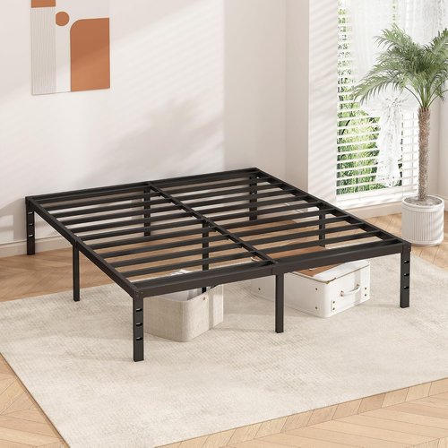 HLIPHA Metal Platform Bed Frame - 16 Inch Tall Full Size with Heavy Duty Support Slats | Easy Assembly, Black