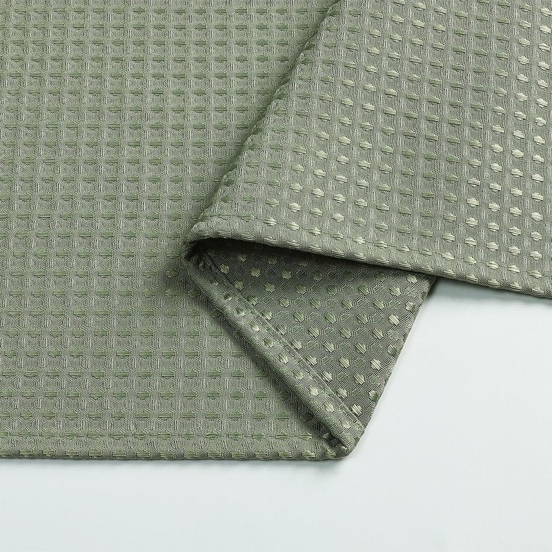 meioro Sage Green Shower Curtain, Waffle Weave 256GSM Heavy Duty Textured Fabric Shower Curtains for Bathroom Hotel Spa, Luxury Weighted Polyester Cloth Bath Curtain Set with 12 Hooks, 72Wx72H