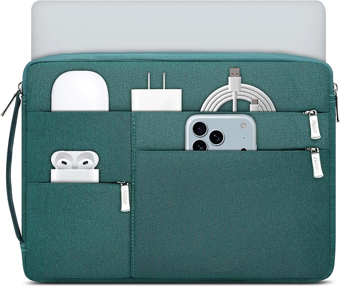 HYZUO 14-15 Inch Laptop Sleeve Bag for MacBook Air 15 M5 A3448 M4 M3 M2 2026-2023, MacBook Pro 15, 15" Surface Laptop, XPS 14/15 Plus, NoteBook Case for 14" HP Dell Lenovo Asus Acer, Dark Green