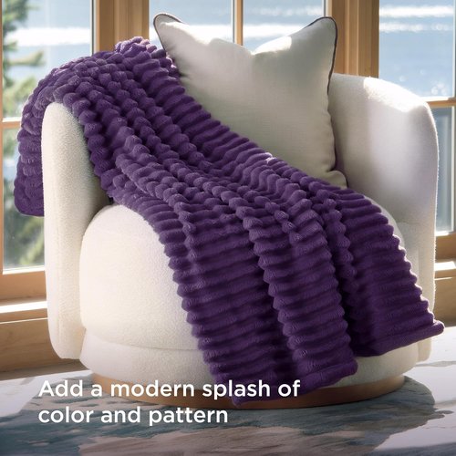 Bedsure GentleSoft Fleece Blanket - Cozy Purple Throw for Couch, Perfect Size 50x60 Inches