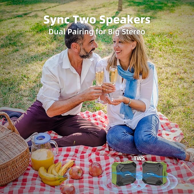 KAYINUO JIAYINNUOXIN Portable Bluetooth Speaker with IPX7 Waterproof 5W Small Wireless Speakers with TWS Pairing,TF Card/AUX,12 Hours Playtime for Outdoor,Camping,Bathroom,Travel,Beach Use,Gift Ideas