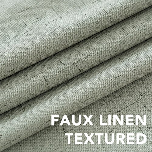 H.VERSAILTEX Primitive Linen Curtains 100% Blackout Curtain Drapes Burlap Fabric Curtains with White Thermal Insulated Liner, Grommet Top Drapes Living Room/Bedroom (2 Panels, 42 x 63 Inch, Sage)