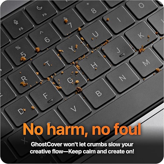 GhostCover Original Premium Ultra Thin Keyboard Cover Protector, Compatible with MacBook Pro 14"/16" M1-M5 Pro/Max, M2-M5 MacBook Air 13"/15", 2026 MacBook Neo 13" (Touch ID), US ANSI Layout, Clear