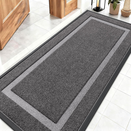 OLANLY Waterproof Front Door Mat - All-Season, Fade Resistant, Easy Clean | 59x23, Dark Grey