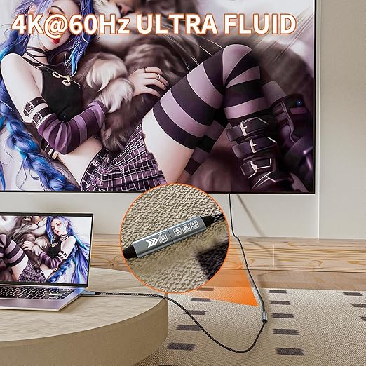 HOTUTUKI USB C Extension Cable 10FT, 20Gbps/240W USB3.2 Type C Extender Cord, 4K@60Hz Video Output Nylon Braided USB C Male to Female Extension Charging Cable Compatibility with Thunderbolt 4/3