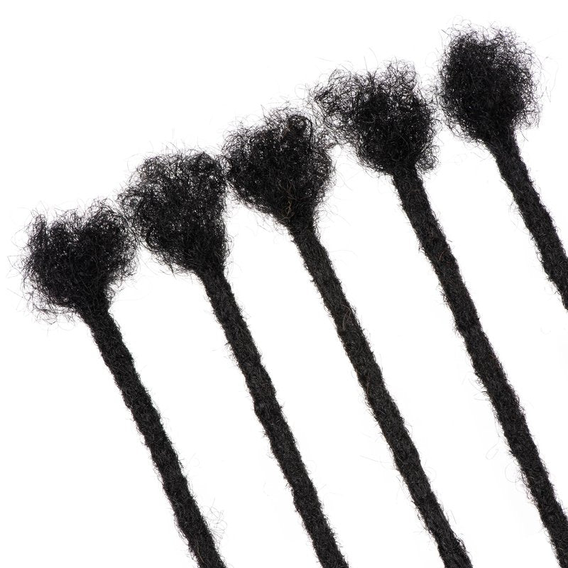 LinkMai 0.2-0.8cm Locs 8-18 I nch 20 Strands 100% Real Human Hair Dreadlock Extensions for Man/Women Permanent Loc Extensions Bundles Can Be Dyed Bleached Curled & Twisted (0.4CM, 1B, 18 INCH)