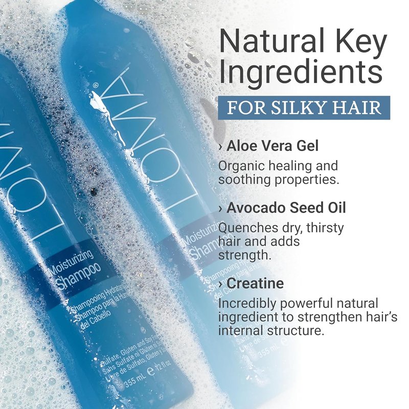 Loma Moisturizing Shampoo - Hydrating Formula for Soft, Healthy Hair | 12 oz