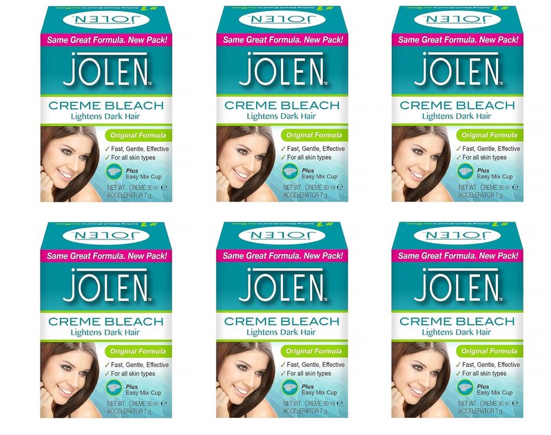 Jolen creme bleach lightens dark hair 30ml (6 Pack)