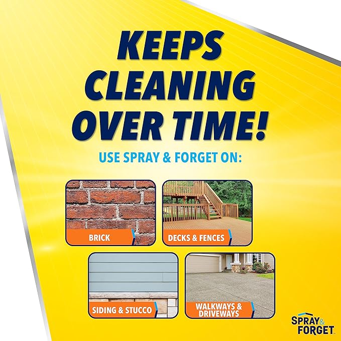 Spray & Forget Ready-to-Use House & Deck Outdoor Cleaner - Nested Trigger Spray Bottle - 1 Gallon