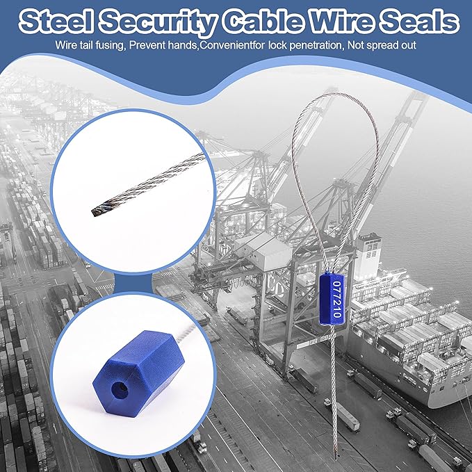 ayktiuf 600 Pieces Security Cable Seals, Metal Number Security Tags for Truck, Trailers, Cargo, Containers, Vans, Oil Tank, Milk Vehicle (Red, 600 Pack)