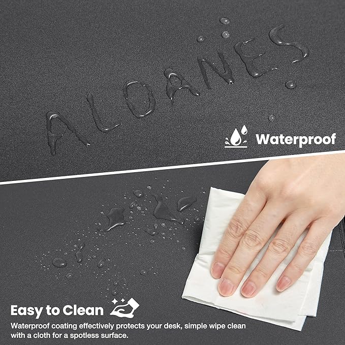 ALOANES Waterproof Mouse Pad with Durable Stitched Edge, Gaming Keyboard, Non-Slip Rubber Base Mouse Mat, Desk pad for Gamer, Office& Home, Dark Gray Mousepad XL(31.50"x11.81"x0.12")