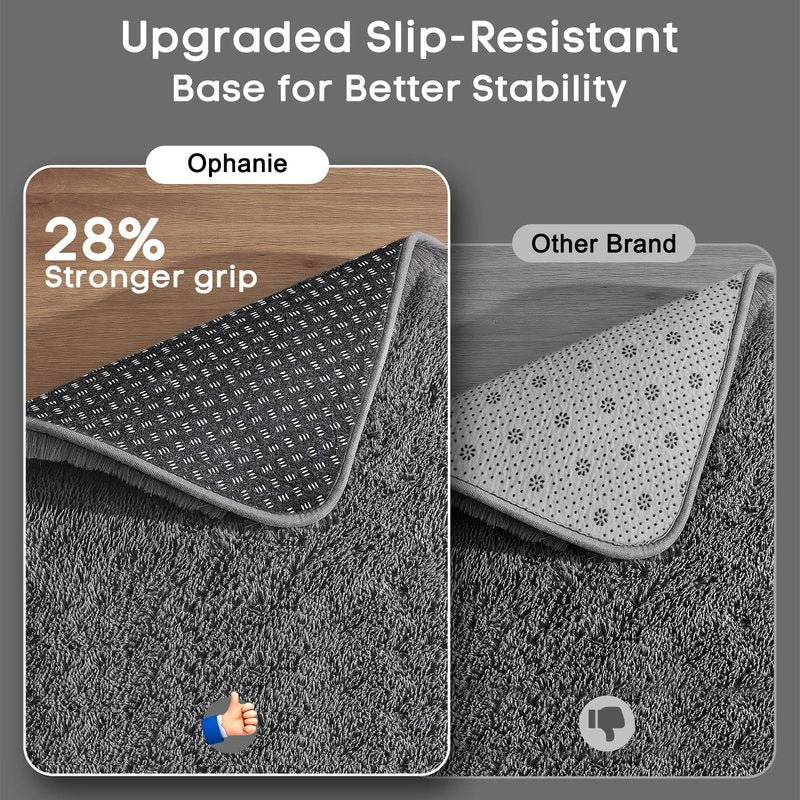 Ophanie Rugs for Living Room, Upgrade Non-Slip Fluffy Soft 5x8 Area Rug, Shag Large Fuzzy Plush Carpets for Bedroom Grey, Shaggy Gray Kids Boys Girls Dorm Nursery Home Decor Aesthetic
