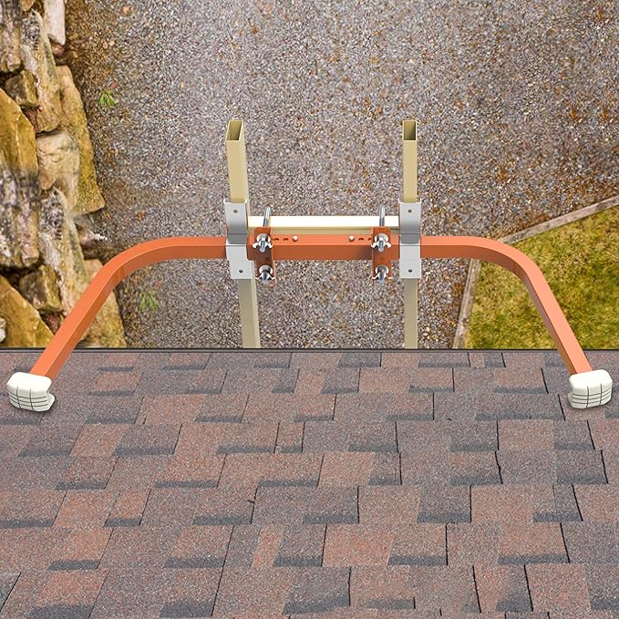 Ladder Stabilizer,Wing Span/Wall Extension Ladder Standoff Arms,Extension Ladder Accessory For Roof Gutter Guard,Heavy Duty Extension Ladder Stabilizer For Roof Ladders Gutter (Orange)
