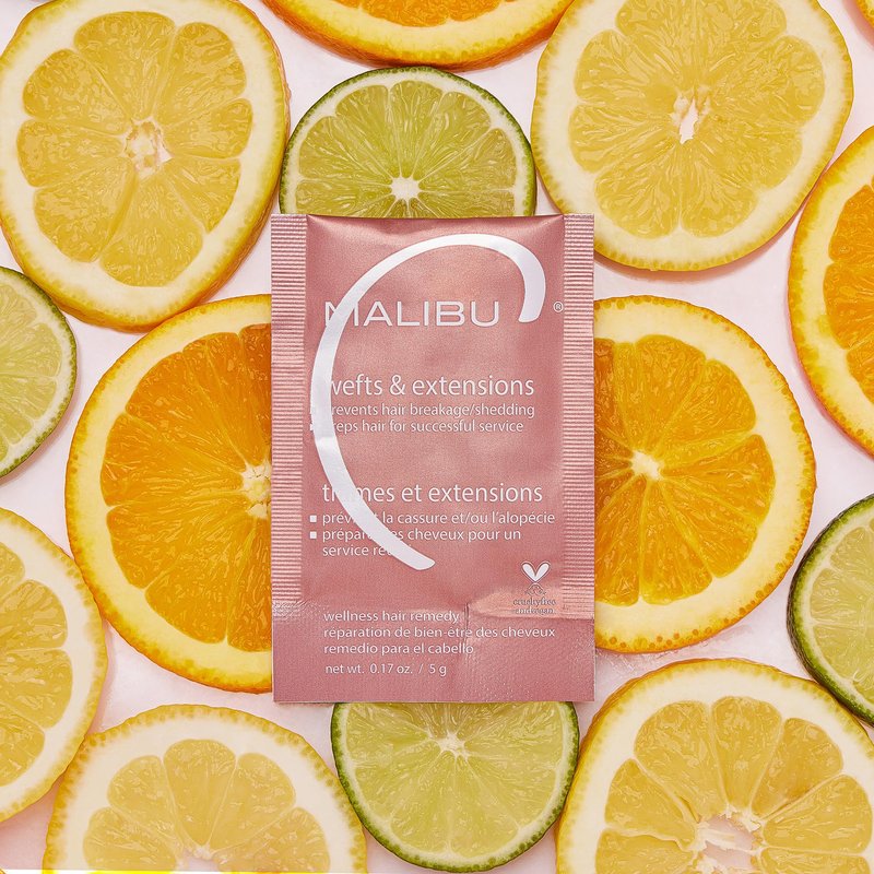 Malibu C Wefts & Extensions Wellness Hair Remedy (12 Packets) - Removes Build Up + Prevents Hair Breakage - Prepares Natural Hair for Hair Extension Application