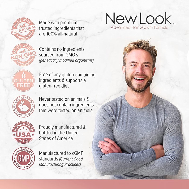 Hair Growth Support Vitamins for Men & Women - Clinical Strength Biotin Supplement for Thicker, Fuller Hair | 60 Capsules