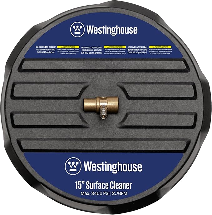 Westinghouse Universal 15â Pressure Washer Surface Cleaner Attachment - 3400 Max PSI, 1/4â Connector - For Gas and Electric Pressure Washers