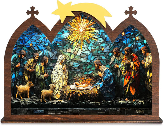 Wooden Nativity Set - Miniature Holy Family Figurines for Boho Christmas Decor | Tabletop Display Gift