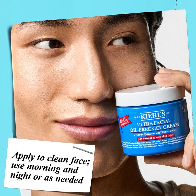 Kiehl's Ultra Facial Oil-Free Moisturizer, Shine-Reducing Gel Cream for Oily to Normal Skin, Hydrates Skin for 24 Hours, Visibly Minimizes Pores, Non-comedogenic, Fragrance-free - 0.95 fl oz