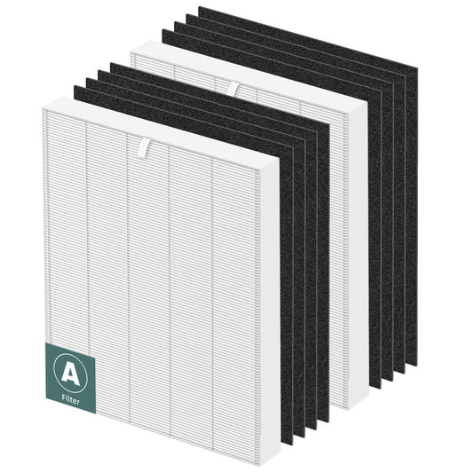 Pulluty 115115 HEPA Replacement Filter A for Winix Plasmawave Air Purifier C535 5300 5300-2 6300 6300-2 P300 AM90 C909 9800,2 x True HEPA Size 21 Filters + 8 x Carbon Pre-Filters