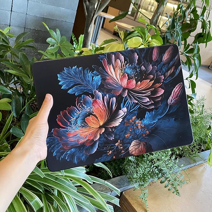 MEEgoodo for MacBook Air 13 inch Case 2021 2020 2019 2018 Released A2337 M1 A2179 A1932 with Touch ID, Plastic Hard Shell & Keyboard Cover Compatible 13.3, Bunch Flowers (A2337/A2179/A1932)