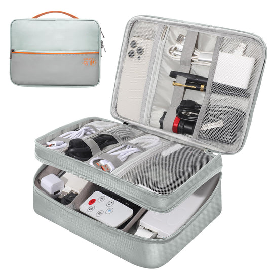 CILLA Electronic Organizer Travel Case, Travel Cord Organizer Case Portable Waterproof Cable Organizer Bag for Charger, Cord, USB, Power Bank, Earphone