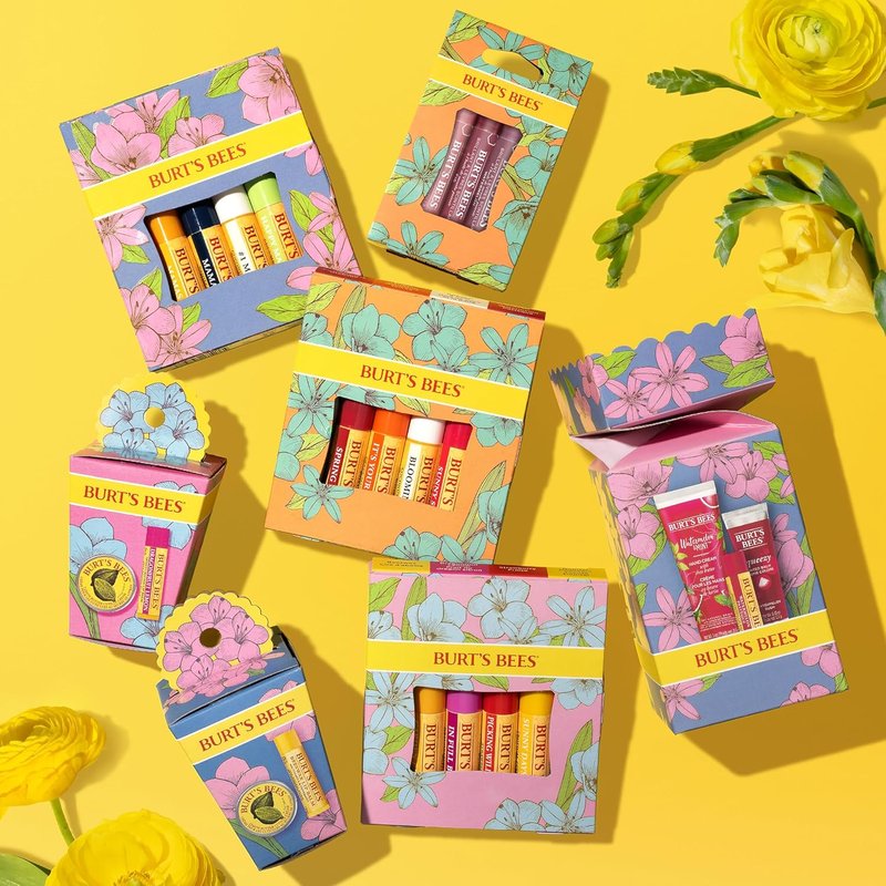 Burt's Bees Lip Balm Set - Natural Beeswax & Fruity Flavors | 4 Tubes, 0.15 oz Each