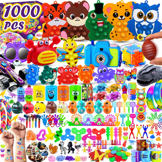 Skiennix 1000 PCS Fidget Toys - Bulk Party Favors for Kids | Ideal for Goodie Bags & Classroom Prizes