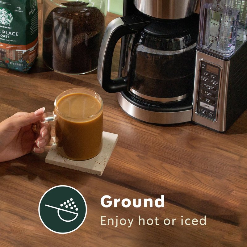 Starbucks Ground Coffee, Medium Roast Hot or Iced Coffee, Decaf Pike Place Roast, Six 12 oz Bags