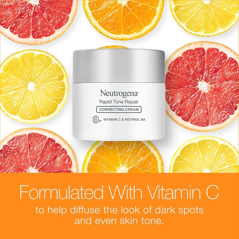 Neutrogena Rapid Tone Repair Cream - Retinol & Vitamin C Face Moisturizer for Dark Spots | 1.7 oz