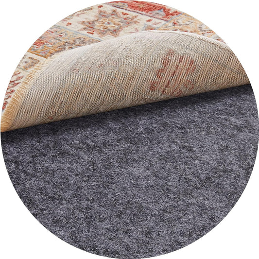 Veken Non-Slip Cushioned Rug Pad - 5 Ft Felt & Silicone Backing, 1/4 Inch Thick for Hardwood Floors
